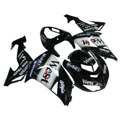 Kawasaki ZX-10R 2006-2007 WEST Edition Style A full fairing kit component layout without logos
