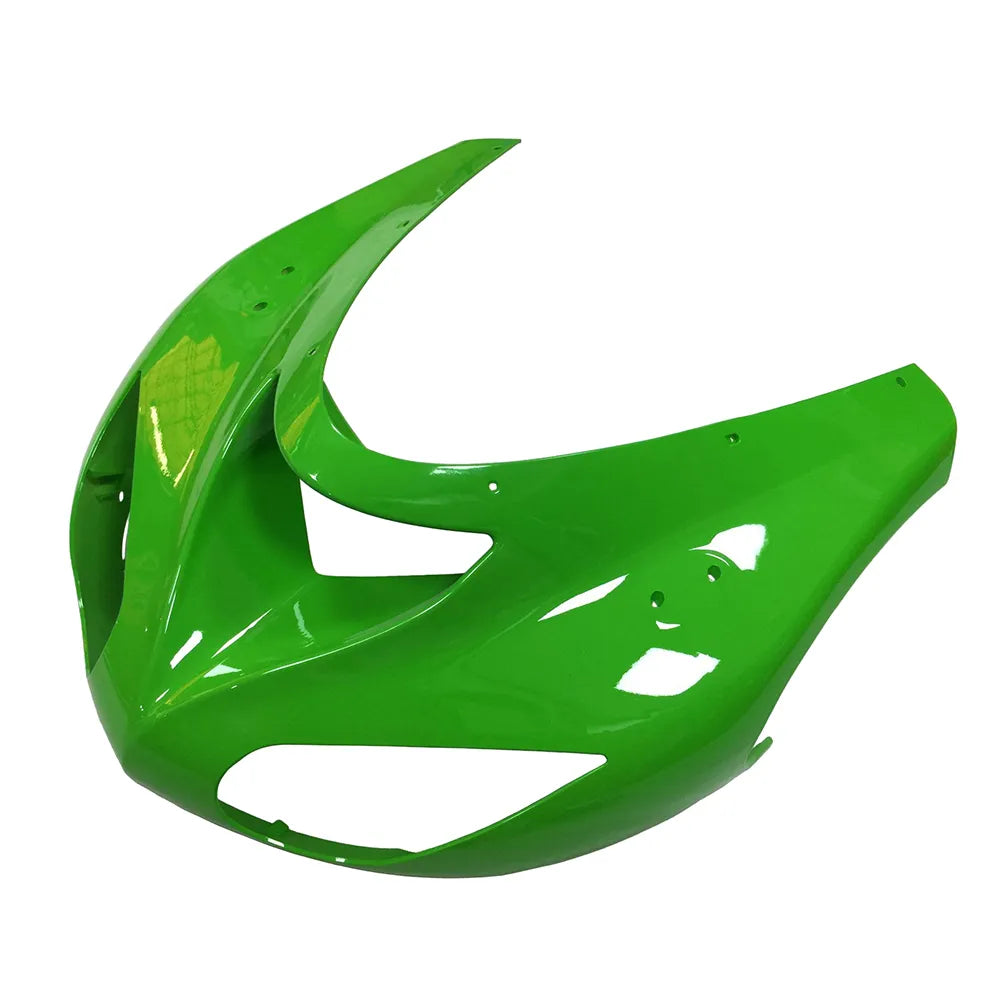 Kawasaki ZX-10R 2006-2007 Green Matte Black full fairing kit front layout without logos