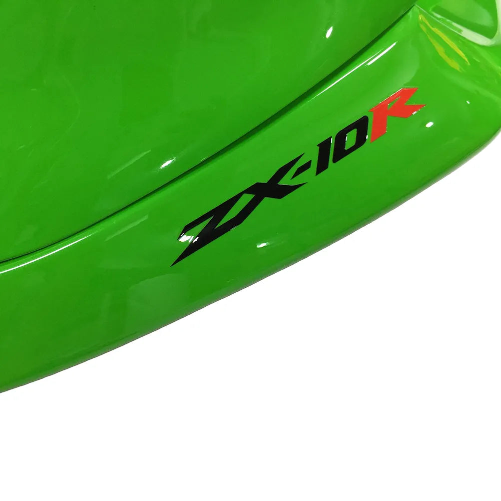 Kawasaki ZX-10R 2006-2007 Green Matte Black front fender side view without logos-image 2