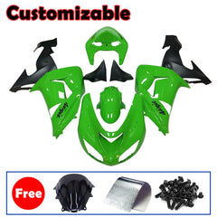 Kawasaki ZX-10R 2006-2007 Green Matte Black full fairing kit with accessories without logos