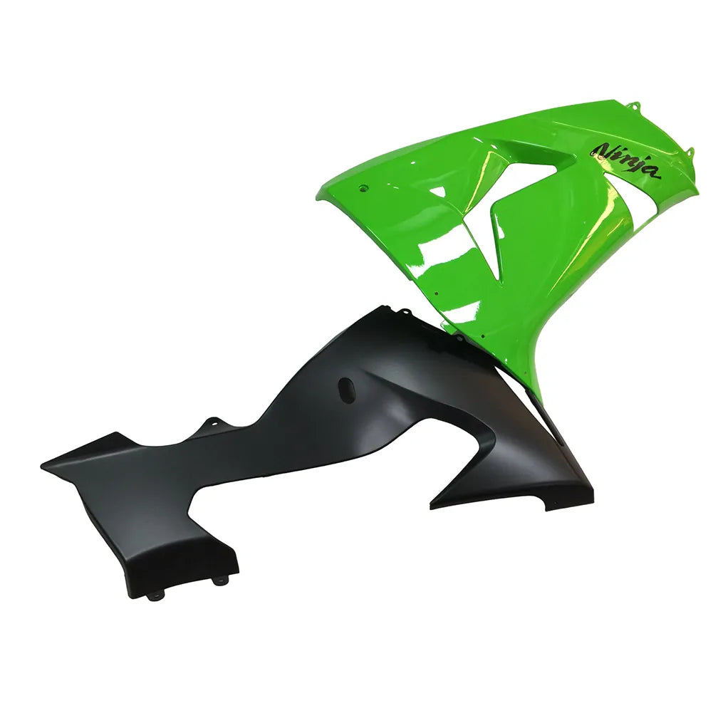 Kawasaki ZX-10R 2006-2007 Green Matte Black lower side fairing panel without logos-image 2