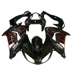 Kawasaki ZX-10R 2006-2007 Flame Line tail fairing side panel without logos-image 1