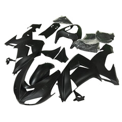 Kawasaki ZX-10R 2006-2007 Matte Black full fairing kit component layout without logos