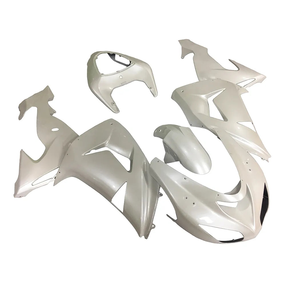 Kawasaki ZX-10R 2006-2007 Pearl White tail fairing side panel without logos-image 2
