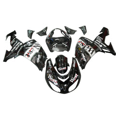 Kawasaki ZX-10R 2006-2007 WEST Edition Style B full fairing kit component layout without logos