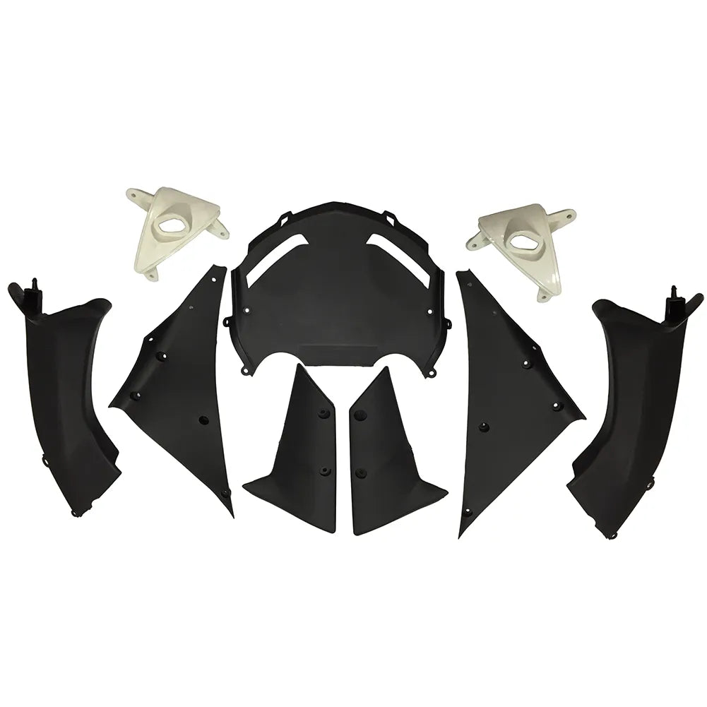 Kawasaki ZX-10R 2006-2007 Plain White Style A full fairing kit front layout without logos