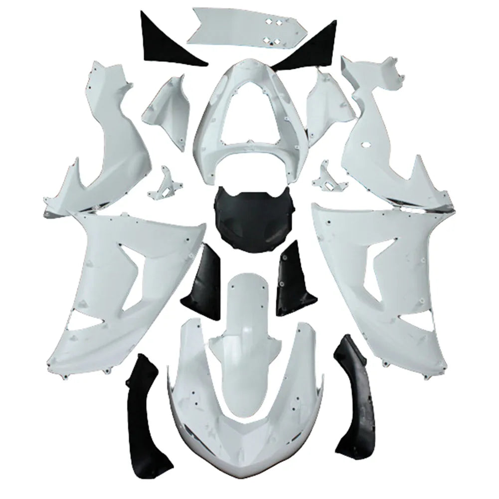 Kawasaki ZX-10R 2006-2007 Plain White Style B tail fairing side panel without logos-image 1