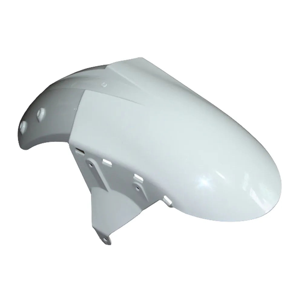 Kawasaki ZX-10R 2006-2007 Plain White Style B front fender side view without logos-image 2