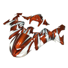 Kawasaki ZX-10R 2006-2007 Orange Silver White tail fairing side panel without logos-image 2