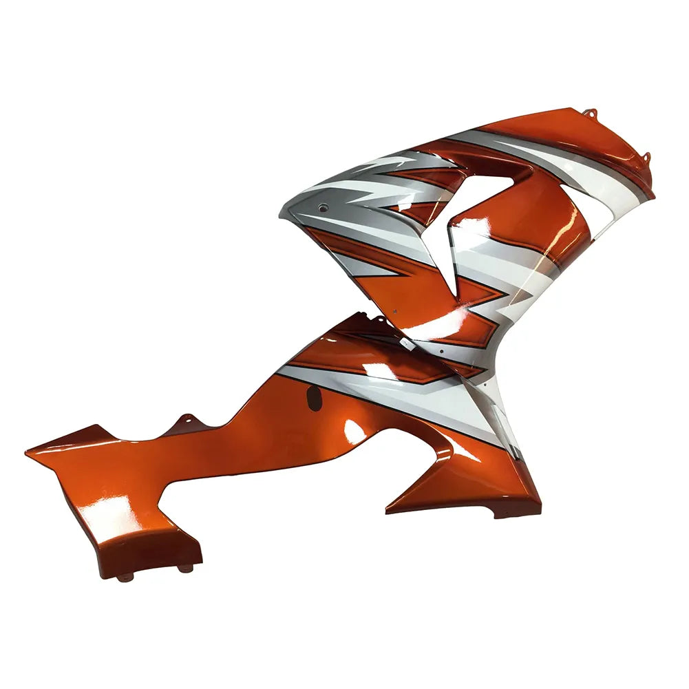 Kawasaki ZX-10R 2006-2007 Orange Silver White lower side fairing panel without logos-image 1