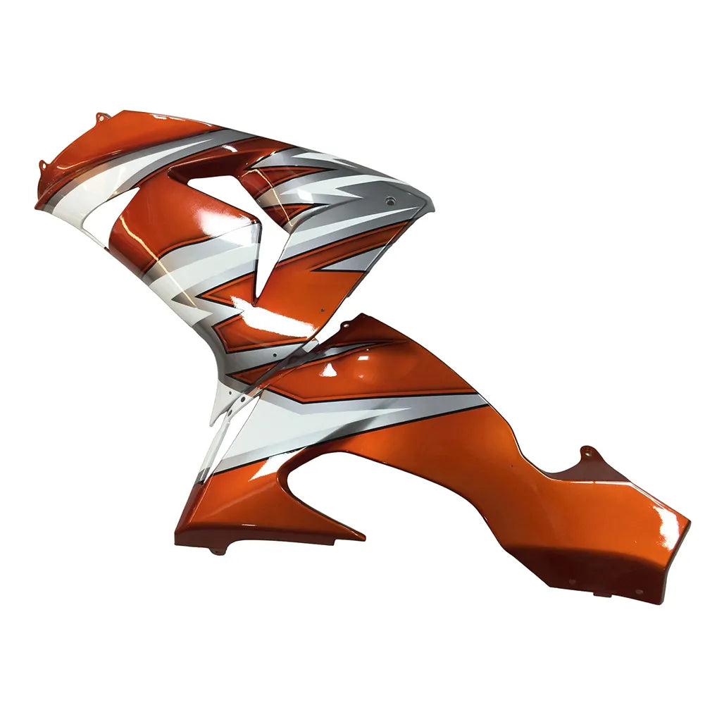 Kawasaki ZX-10R 2006-2007 Orange Silver White lower side fairing panel without logos-image 2