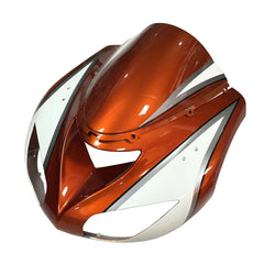 Kawasaki ZX-10R 2006-2007 Orange Silver White front fender side view without logos-image 1