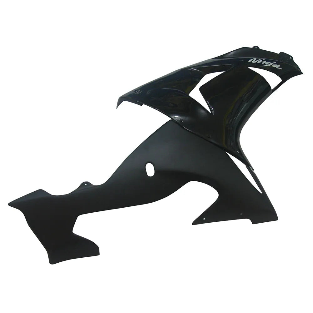 Kawasaki ZX-10R 2006-2007 Black fairing kit side layout without logos-image 1