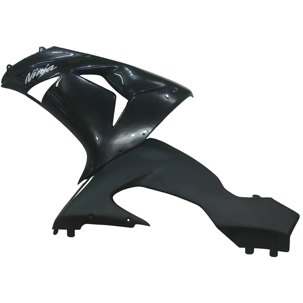 Kawasaki ZX-10R 2006-2007 Black full fairing kit front layout without logos-image 1