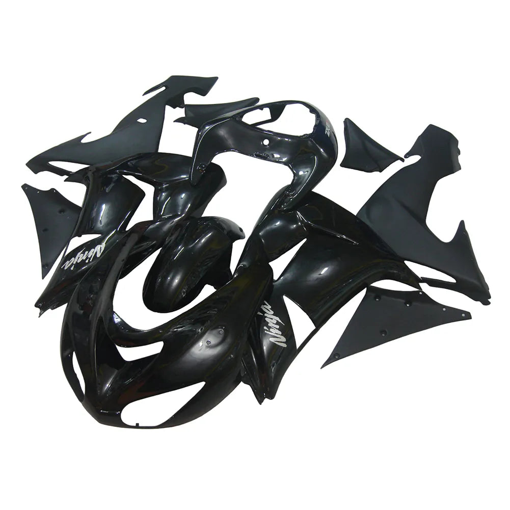 Kawasaki ZX-10R 2006-2007 Black front fender side view without logos-image 1