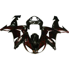 Kawasaki ZX-10R 2006-2007 Red Flame Style A tail fairing side panel without logos-image 1