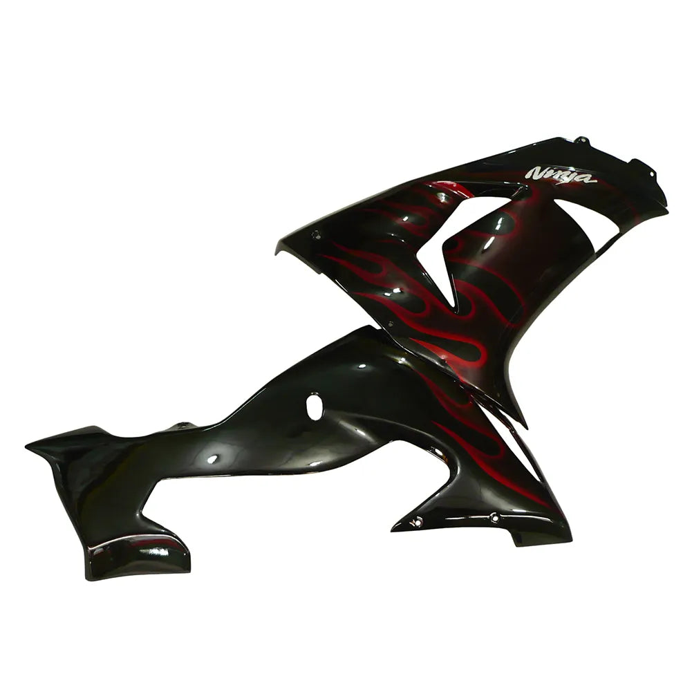 Kawasaki ZX-10R 2006-2007 Red Flame Style A front fender side view without logos-image 2