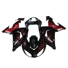 Kawasaki ZX-10R 2006-2007 Red Flame Style B tail fairing side panel without logos-image 1