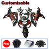 Kawasaki ZX-10R 2006-2007 Red Flame Style C Fairing Kit without Logos