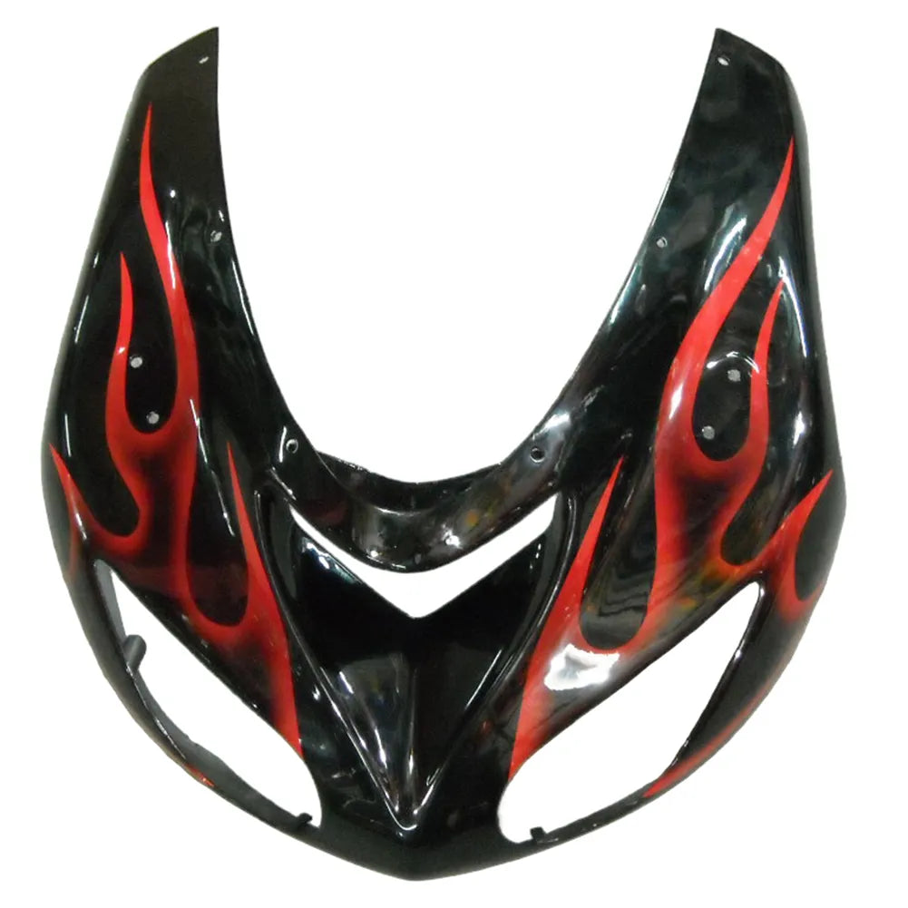 Kawasaki ZX-10R 2006-2007 Red Flame Style C front fender side view without logos-image 1