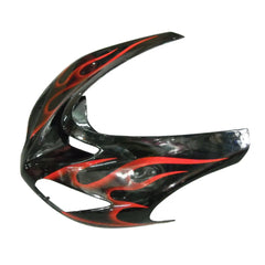 Kawasaki ZX-10R 2006-2007 Red Flame Style C front fender side view without logos-image 2