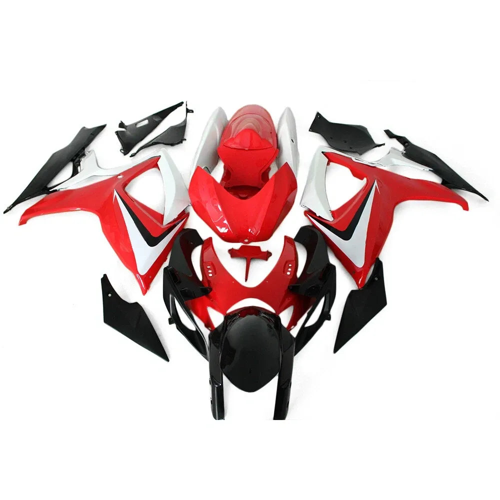 Red White and Black Fairing Kit For Suzuki GSXR600/GSXR750 K6 2006-2007