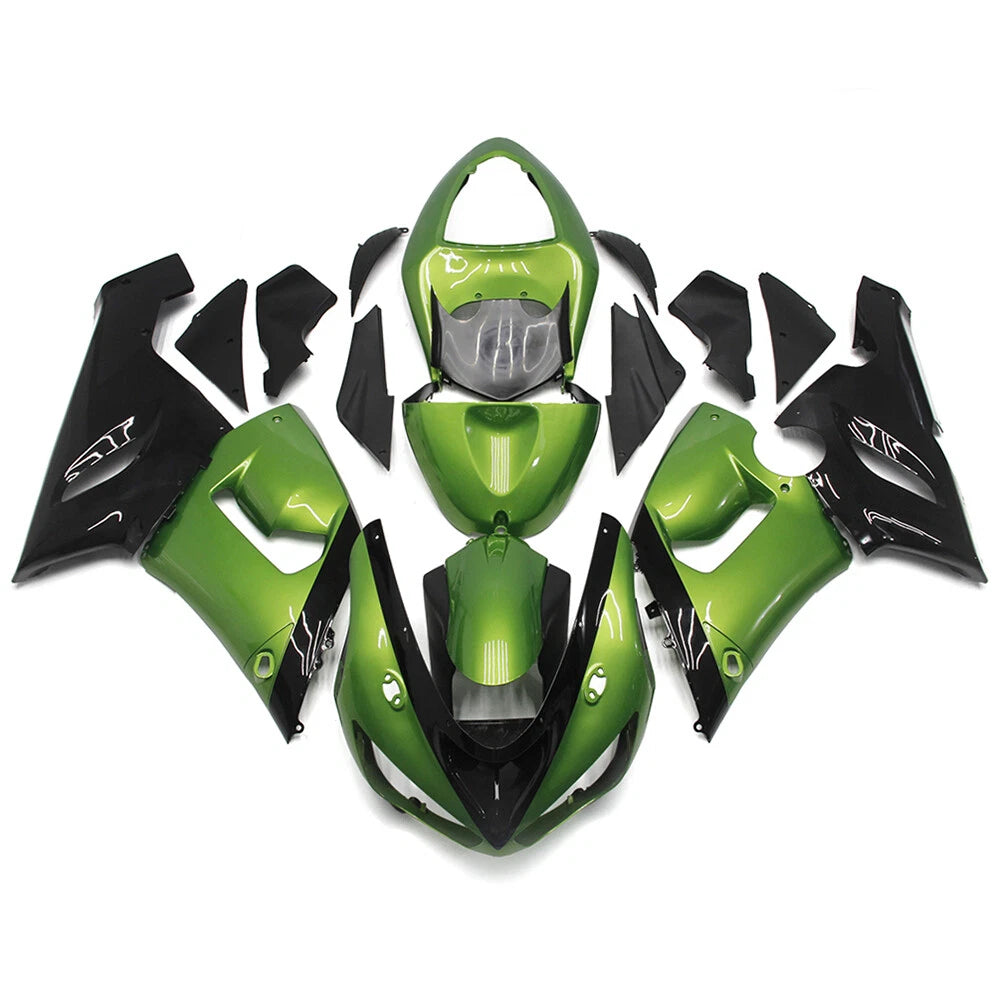 Green Fairing Kit For Kawasaki ZX-6R 2005-2006