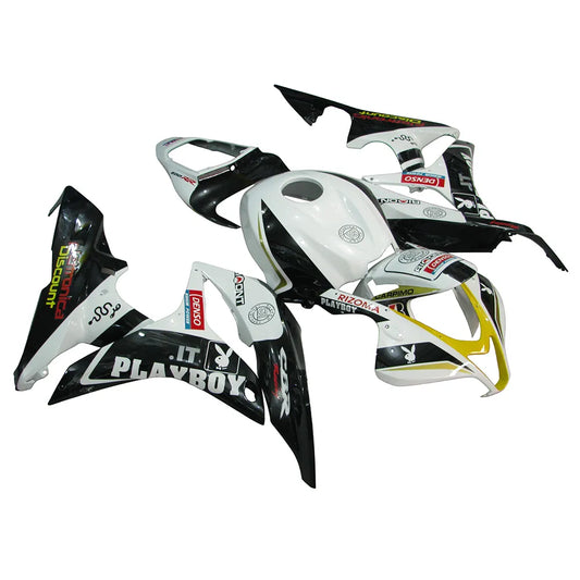 2007 2008 Honda CBR600RR black white playboy bodywork-2