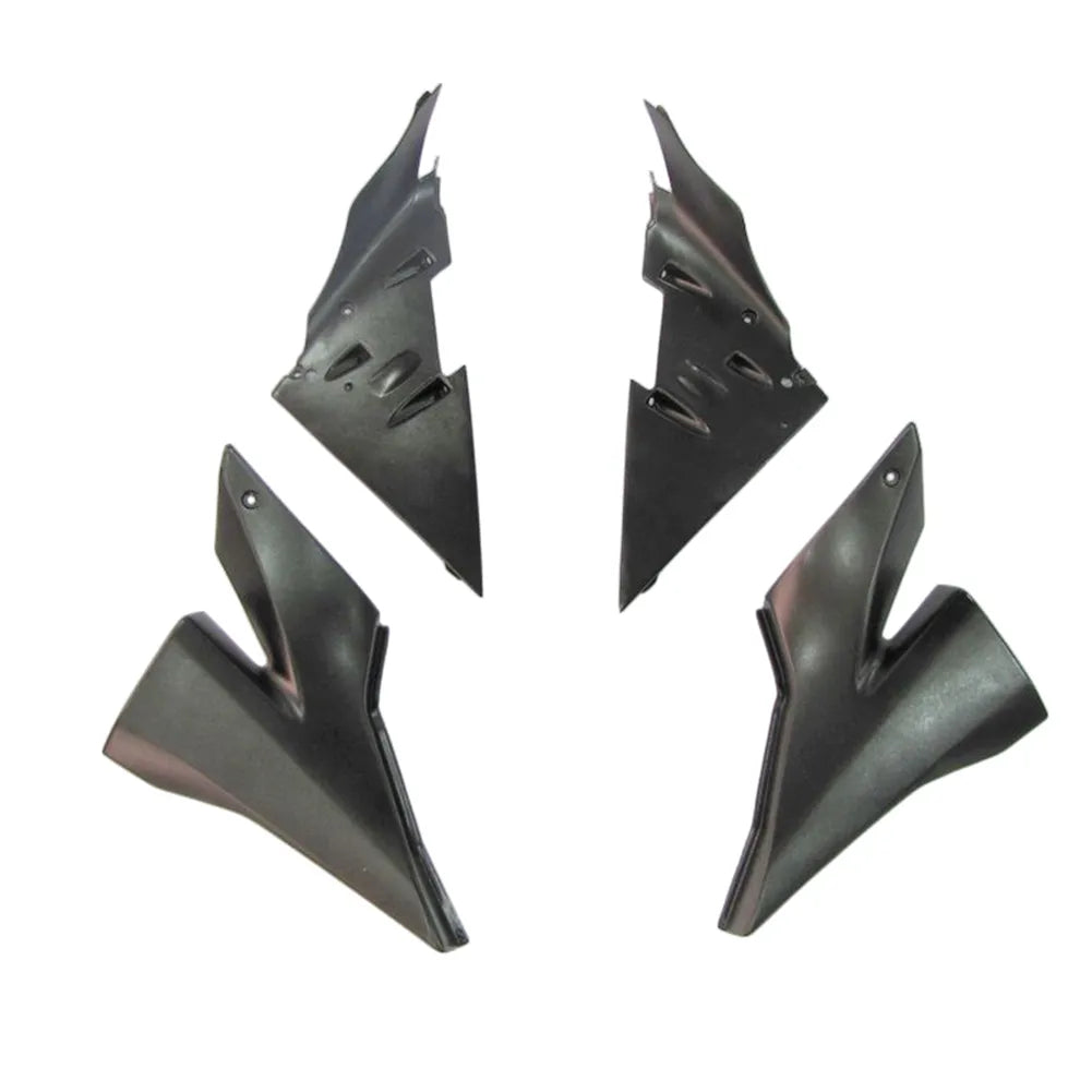 Kawasaki ZX-10R 2004-2005 Black Silver Flame side fairing panels with logos