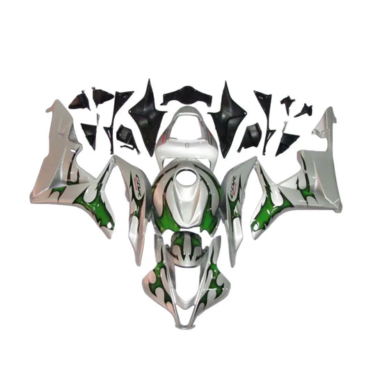Honda CBR600RR 2007-2008 Silver Green Fire Fairing Kit-1