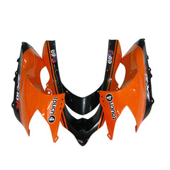 Kawasaki ZX-10R 2004-2005 Orange Black Green Claw Style B front nose fairing with logos-image 1
