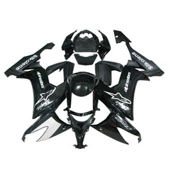Kawasaki ZX-10R 2008-2010 Black White Matte Black Fairing Kit without Logos