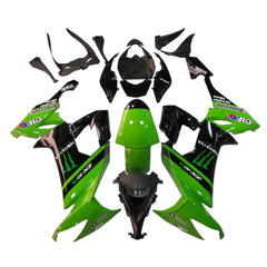 Kawasaki ZX-10R 2008-2010 Green Claw Graphics Style C Fairing Kit without Logos
