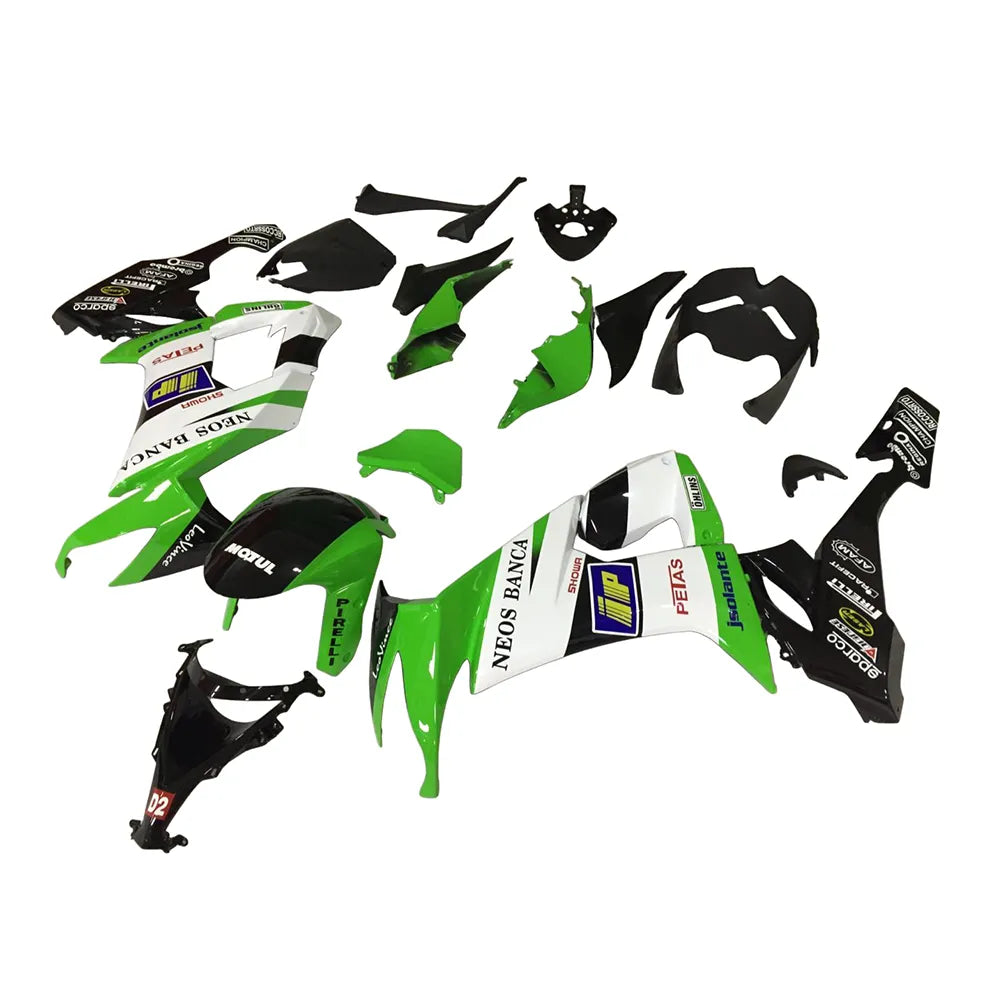Kawasaki ZX-10R 2008-2010 Green White Black Fairing Kit without Logos