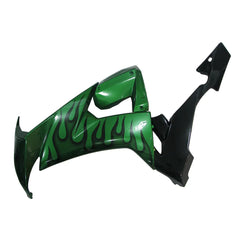 Kawasaki ZX-10R 2008-2010 Pearl Green Black Flame Fairing Kit without Logos