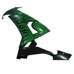 Kawasaki ZX-10R 2008-2010 Pearl Green Black Flame Fairing Kit without Logos