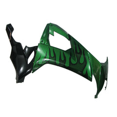 Kawasaki ZX-10R 2008-2010 Pearl Green Black Flame Fairing Kit without Logos
