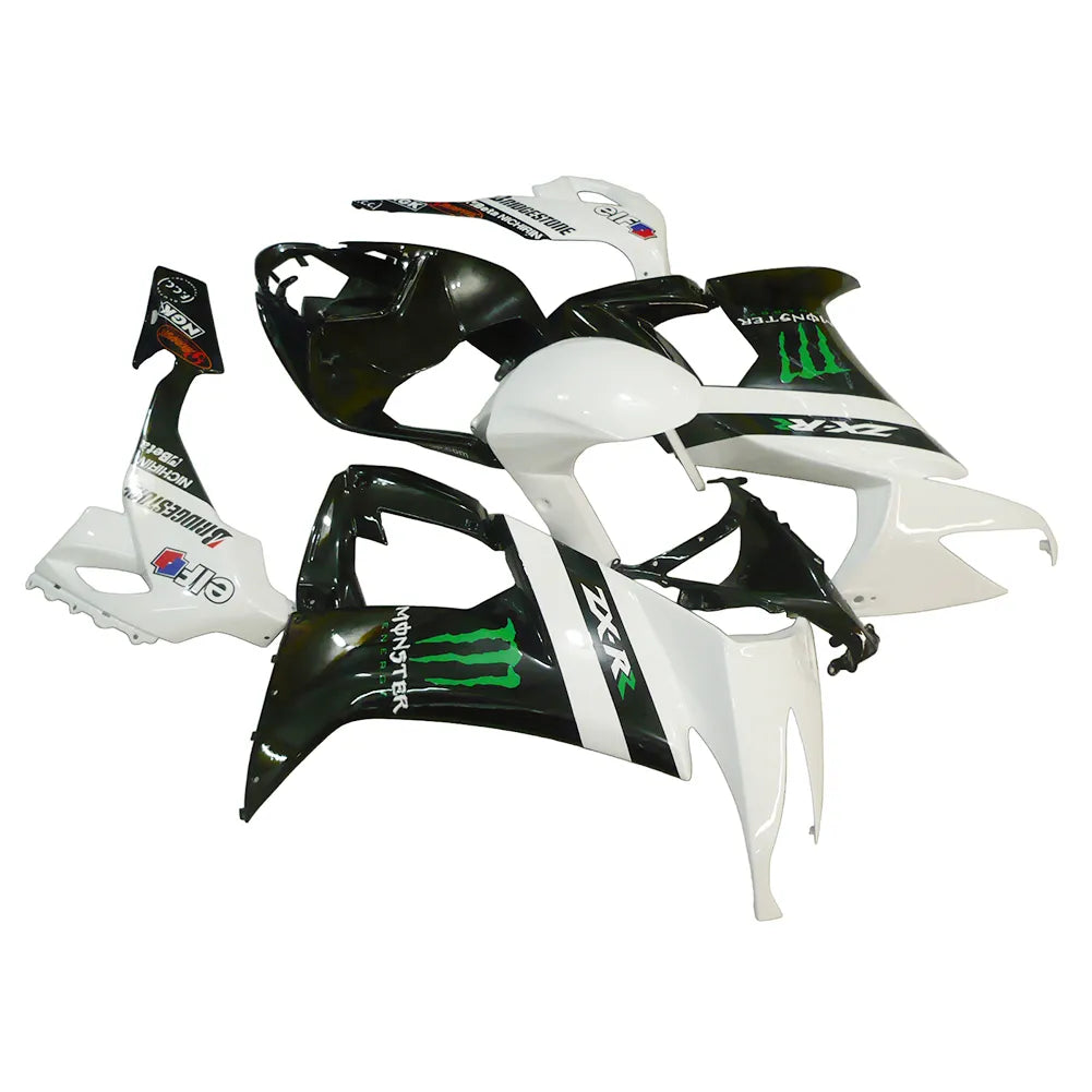 Kawasaki ZX-10R 2008-2010 White Black Green Claw Graphics Fairing Kit without Logos