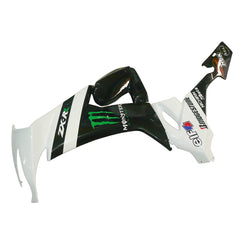 Kawasaki ZX-10R 2008-2010 White Black Green Claw Graphics Fairing Kit without Logos