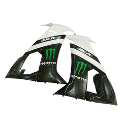 Kawasaki ZX-10R 2008-2010 White Black Green Claw Graphics Fairing Kit without Logos
