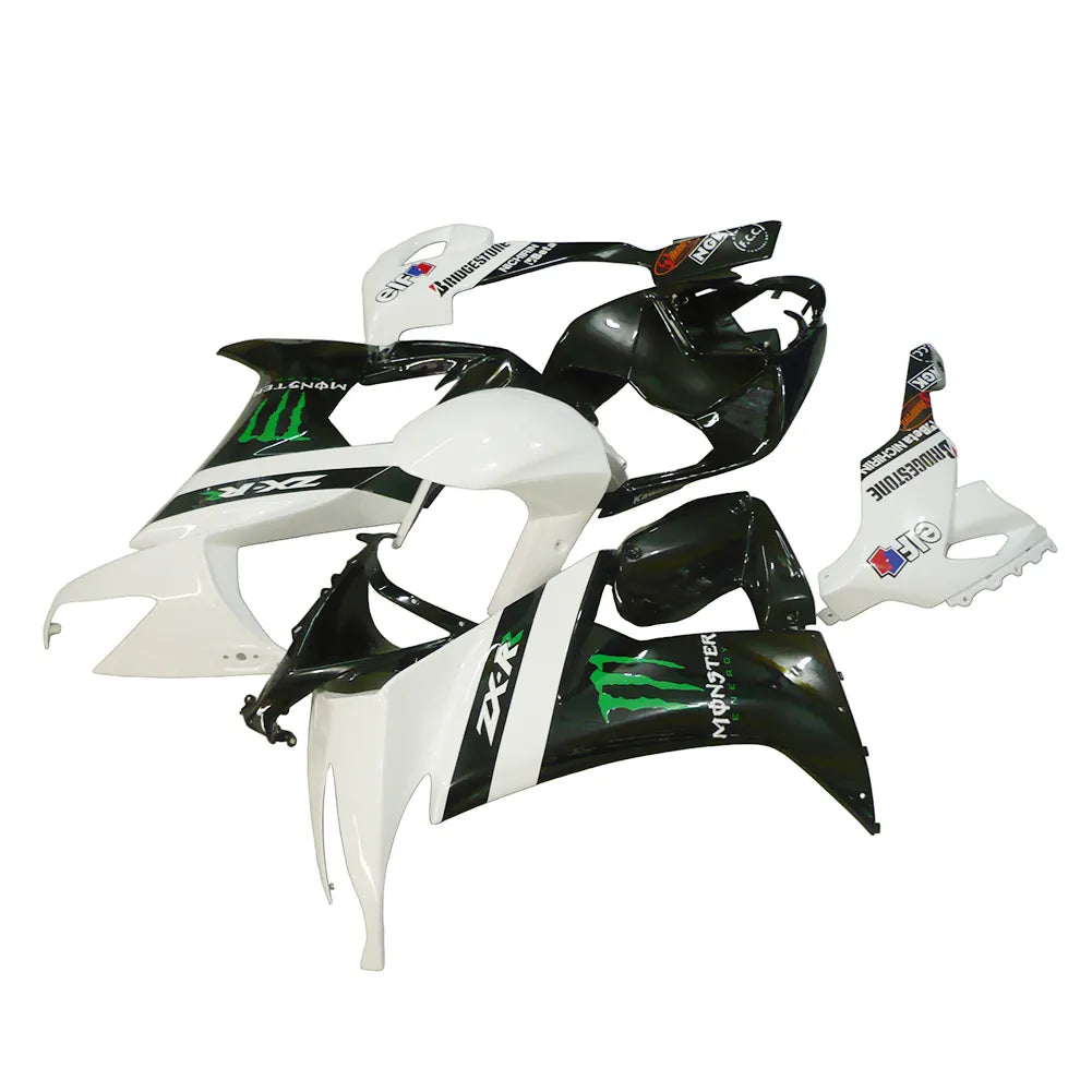 Kawasaki ZX-10R 2008-2010 White Black Green Claw Graphics Fairing Kit without Logos