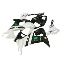 Kawasaki ZX-10R 2008-2010 White Black Green Claw Graphics Fairing Kit without Logos
