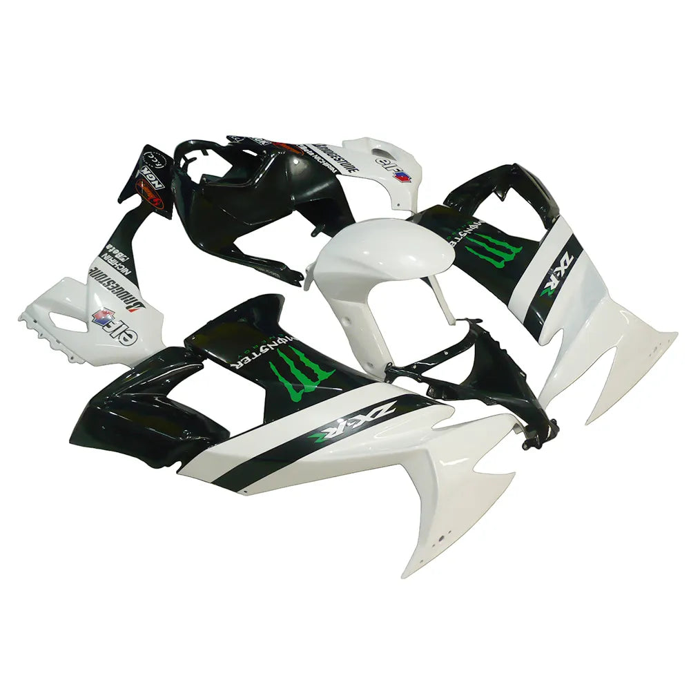 Kawasaki ZX-10R 2008-2010 White Black Green Claw Graphics Fairing Kit without Logos
