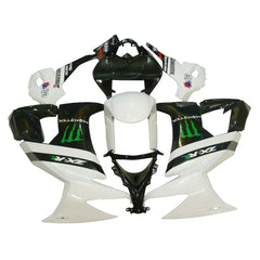 Kawasaki ZX-10R 2008-2010 White Black Green Claw Graphics Fairing Kit without Logos
