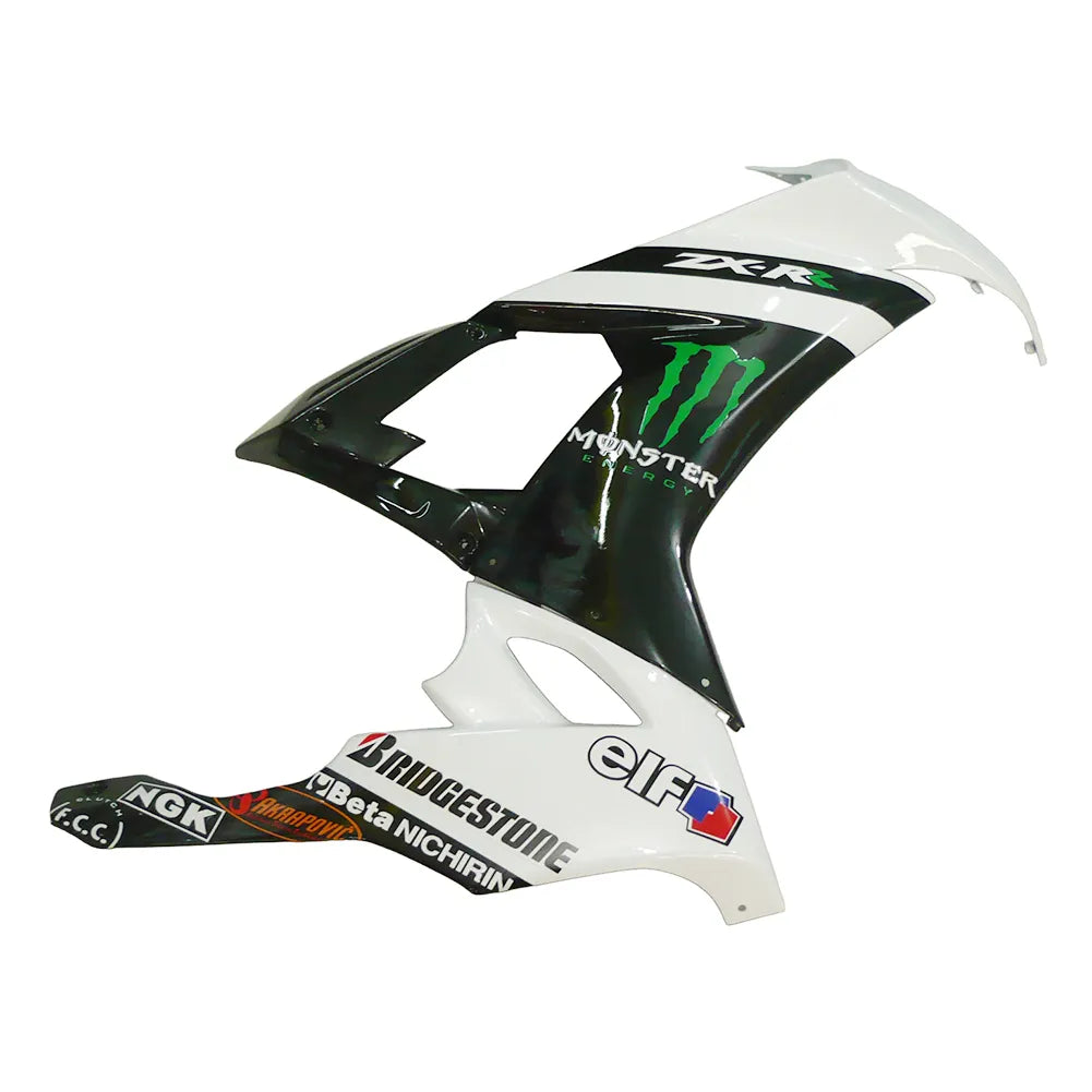 Kawasaki ZX-10R 2008-2010 White Black Green Claw Graphics Fairing Kit without Logos