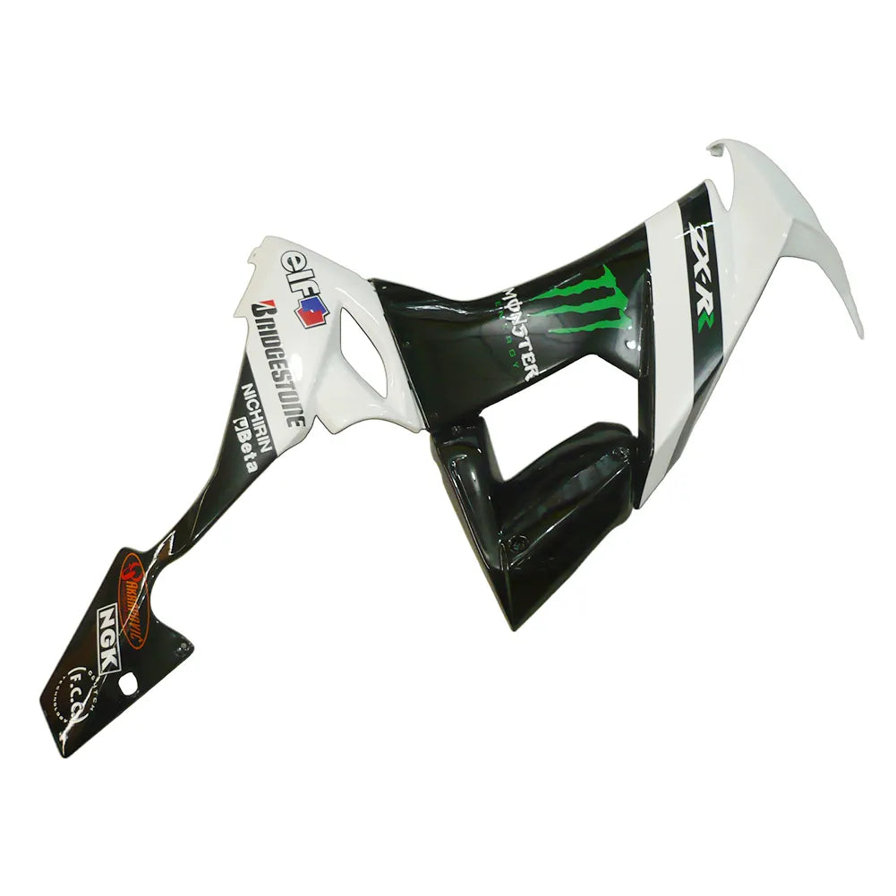 Kawasaki ZX-10R 2008-2010 White Black Green Claw Graphics Fairing Kit without Logos