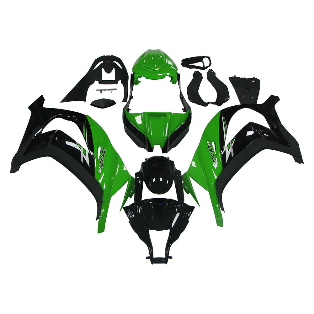 Kawasaki ZX-10R 2011-2015 Green Black Style A Fairing Kit without Logos