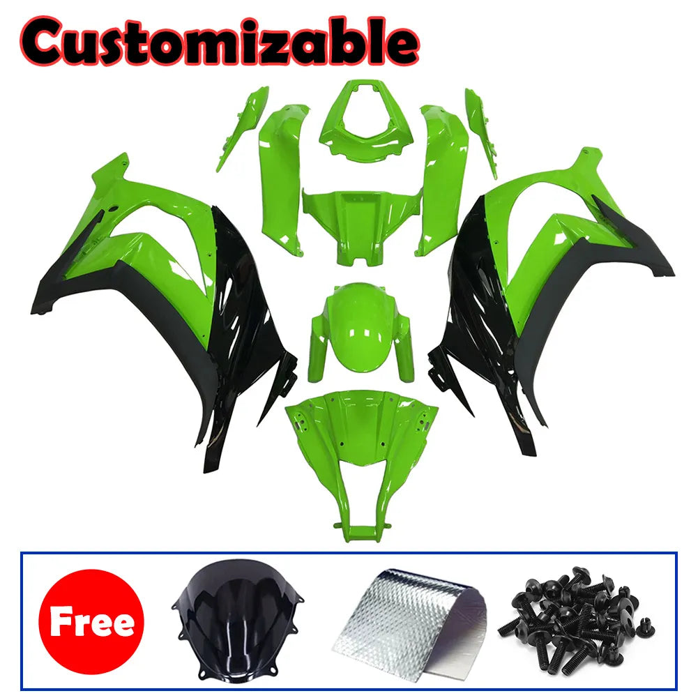 Kawasaki ZX-10R 2011-2015 Green Black Style B Fairing Kit without Logos