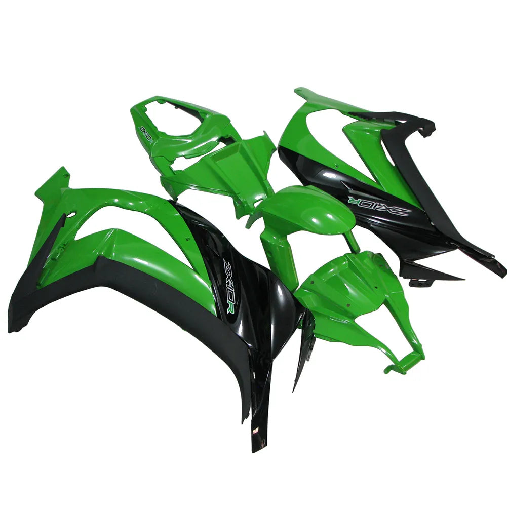 Kawasaki ZX-10R 2011-2015 Green Black Style C Fairing Kit without Logos