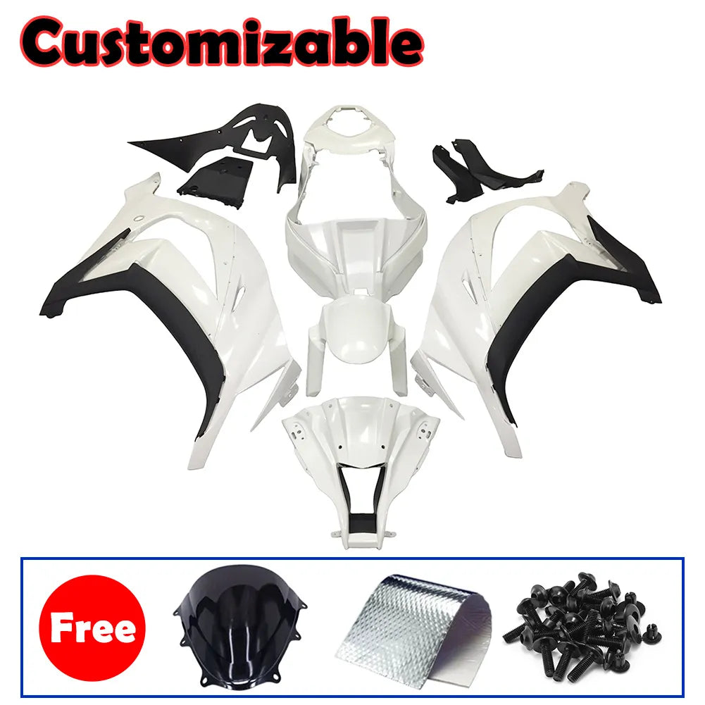 Kawasaki ZX-10R 2011-2015 Plain White Fairing Kit without Logos